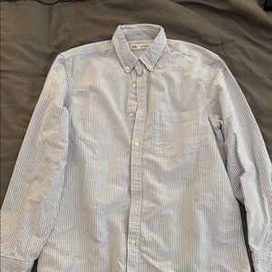 Zara Men's Blue Striped Shirt